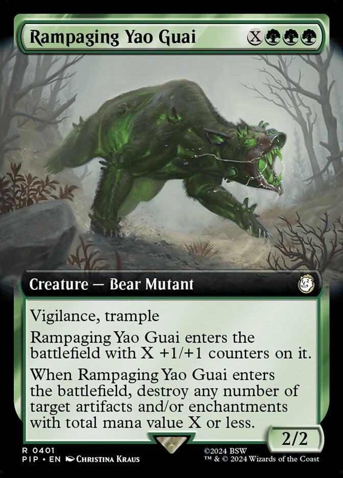 Rampaging Yao Guai Extended Art 401 (Universes Beyond: Fallout)  - Extended Art | Good Games Adelaide SA