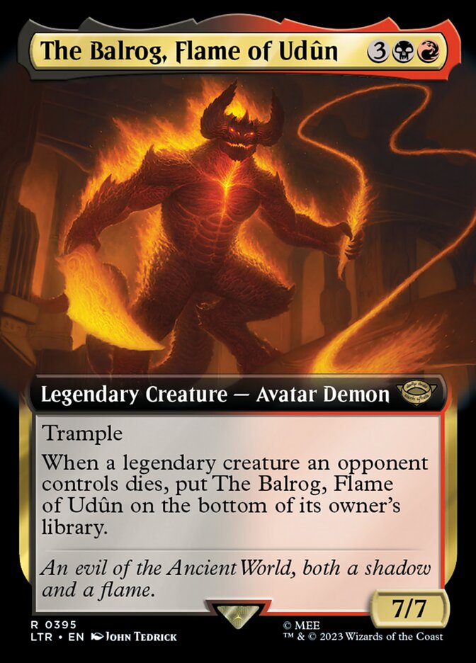 The Balrog, Flame of Udûn 395 (Universes Beyond: The Lord of the Rings: Tales of Middle-earth)  - Extended Art | Good Games Adelaide SA