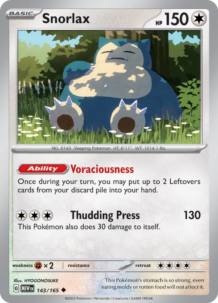 Snorlax 143/165 (SV: Scarlet & Violet 151)  | Good Games Adelaide SA
