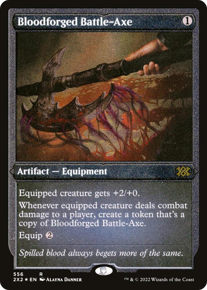 Bloodforged Battle Axe Foil Etched 556 (Double Masters 2022)  - Foil | Good Games Adelaide SA