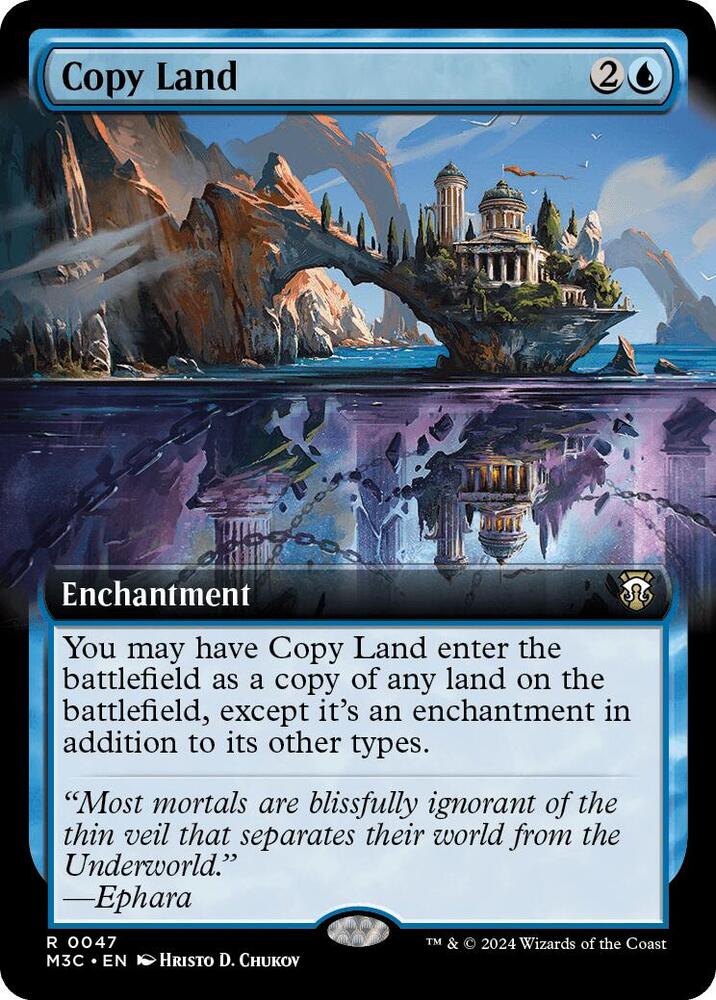 Copy Land 47/411 (Commander: Modern Horizons 3)  - Extended Art Ripple Foil | Good Games Adelaide SA