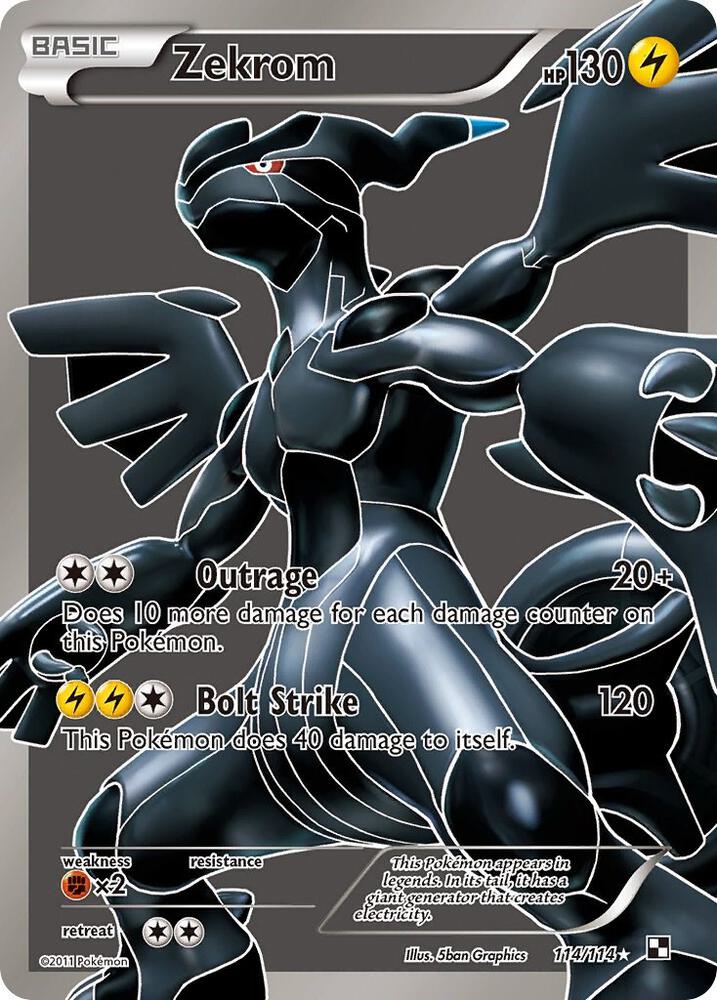 Zekrom 114 Full Art 114/114 (Black and White)  - Holofoil | Good Games Adelaide SA