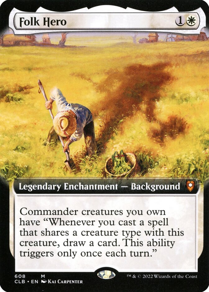 Folk Hero Extended Art 608 (Commander Legends: Battle for Baldur's Gate)  - Foil | Good Games Adelaide SA