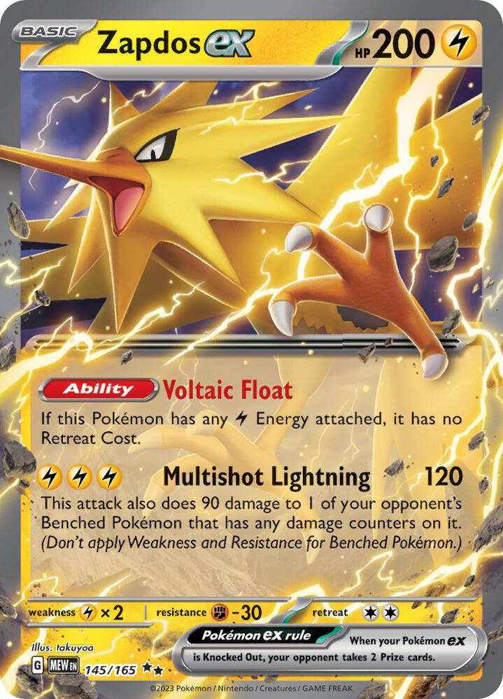Zapdos ex 145/165 (SV: Scarlet & Violet 151)  - Holofoil | Good Games Adelaide SA