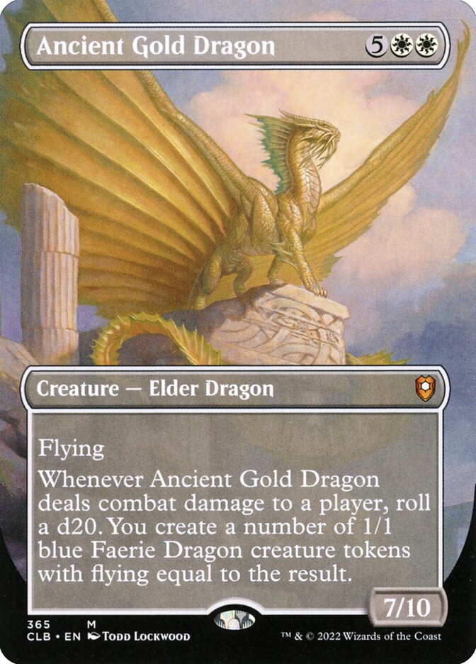 Ancient Gold Dragon Borderless 365 (Commander Legends: Battle for Baldur's Gate)  - Foil | Good Games Adelaide SA