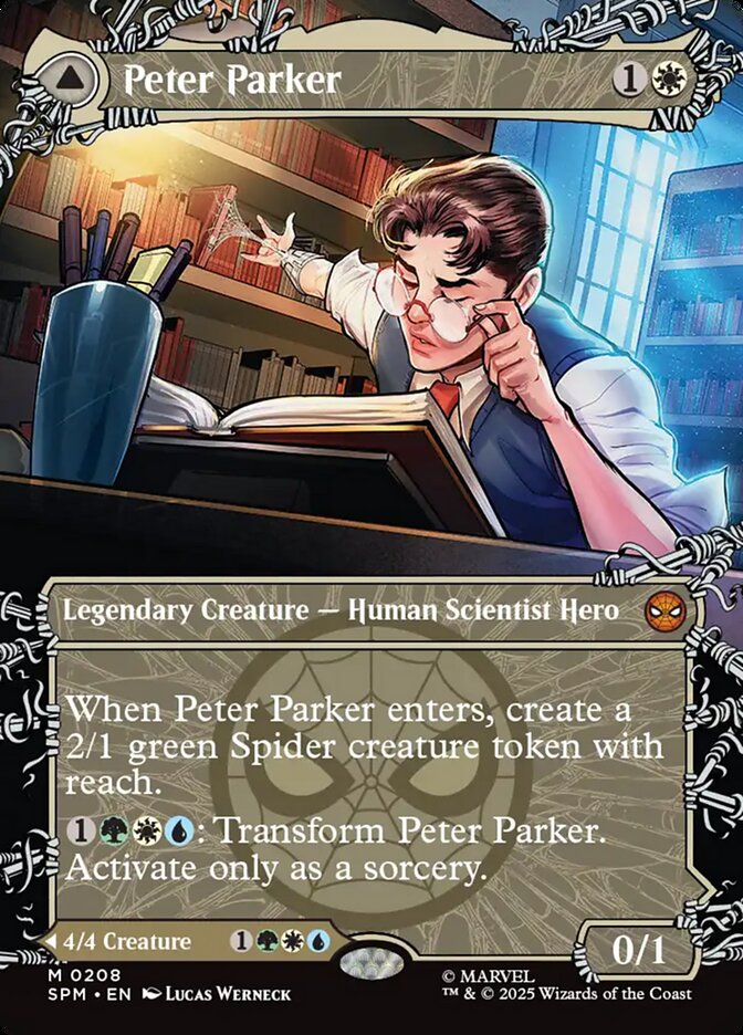 Peter Parker // Amazing Spider-Man 208/198 (Marvel's Spider-Man)  - Showcase Foil | Good Games Adelaide SA