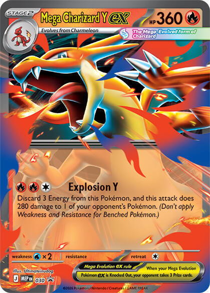 Mega Charizard Y ex 030 030 (ME: Mega Evolution Promo)  - Holofoil | Good Games Adelaide SA