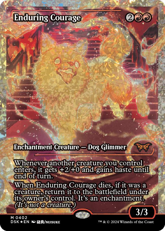 Enduring Courage 402 (Duskmourn: House of Horror)  - Showcase Fracture Foil | Good Games Adelaide SA