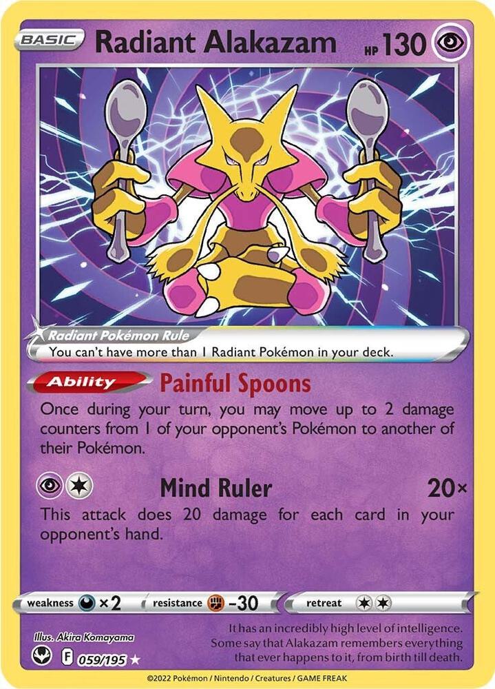 Radiant Alakazam 059/195 (SWSH12: Silver Tempest)  - Holofoil | Good Games Adelaide SA