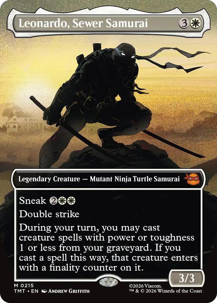 Leonardo, Sewer Samurai 215/260 (Teenage Mutant Ninja Turtles)  - Borderless Foil | Good Games Adelaide SA
