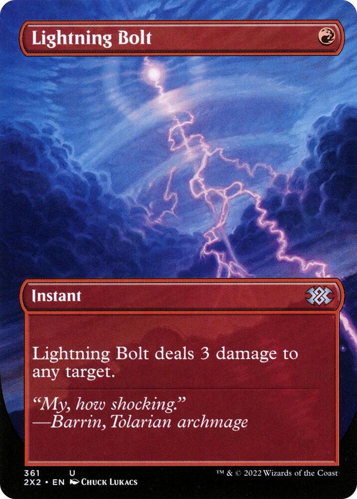 Lightning Bolt Borderless 361 (Double Masters 2022)  - Foil | Good Games Adelaide SA