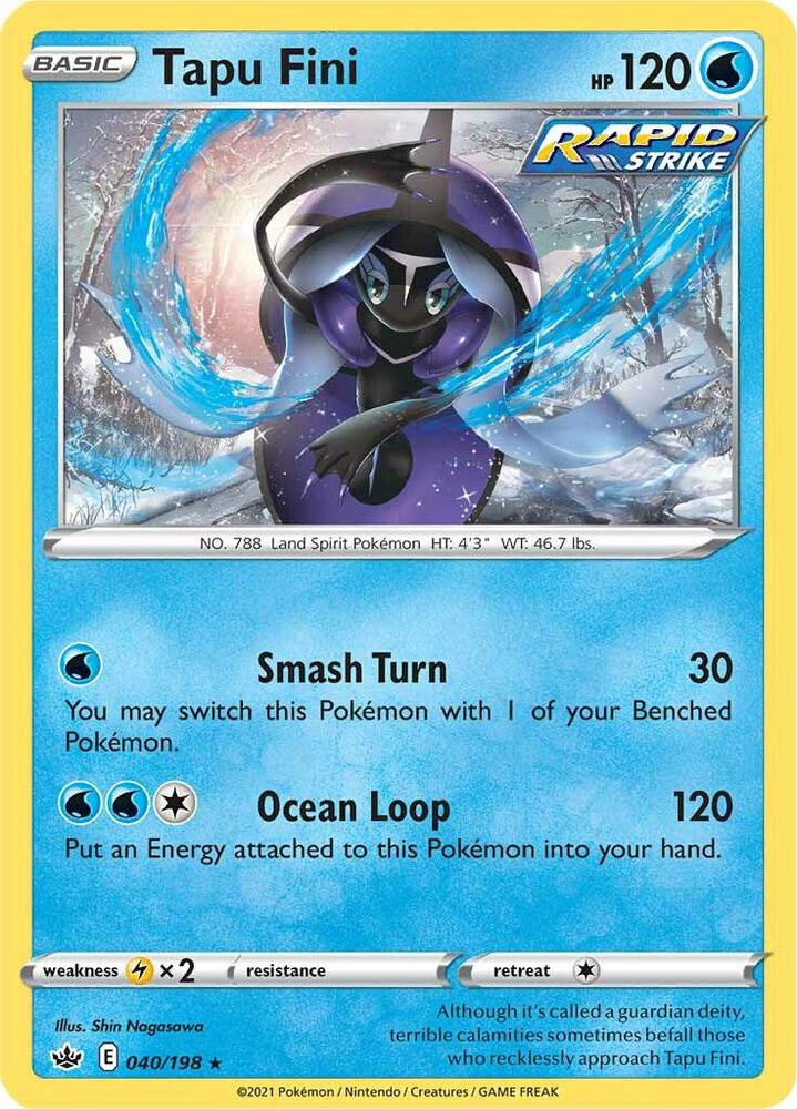 Tapu Fini 040/198 (SWSH06: Chilling Reign)  - Holofoil | Good Games Adelaide SA