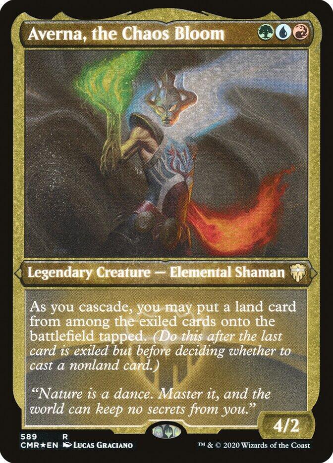 Averna the Chaos Bloom Foil Etched 589 (Commander Legends)  - Foil | Good Games Adelaide SA
