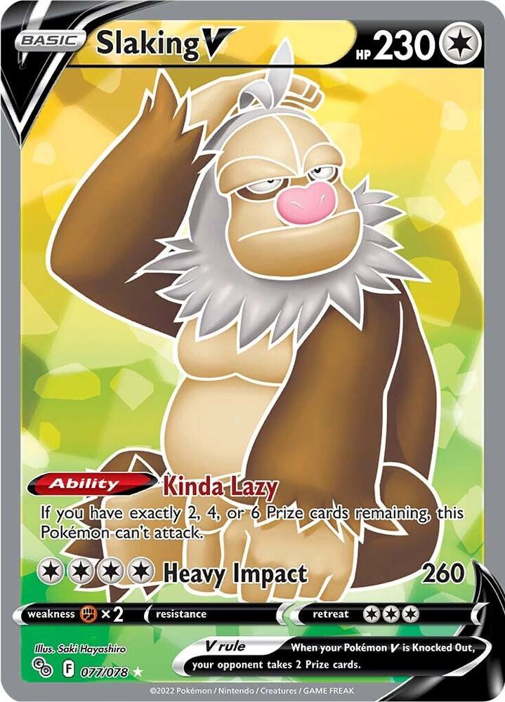 Slaking V Full Art 077/078 (Pokemon GO)  - Holofoil | Good Games Adelaide SA