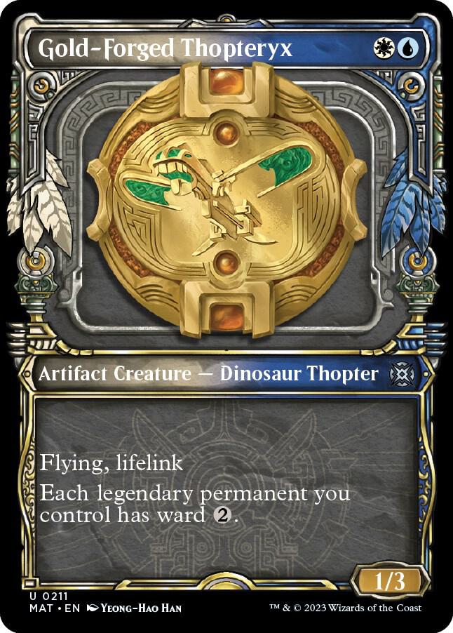 Gold-Forged Thopteryx 211/50 (March of the Machine: The Aftermath)  - Showcase Halo Foil | Good Games Adelaide SA