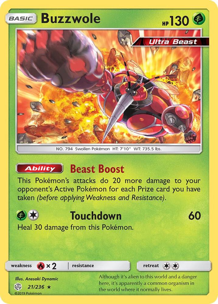 Buzzwole 21/236 (SM - Cosmic Eclipse)  - Holofoil | Good Games Adelaide SA