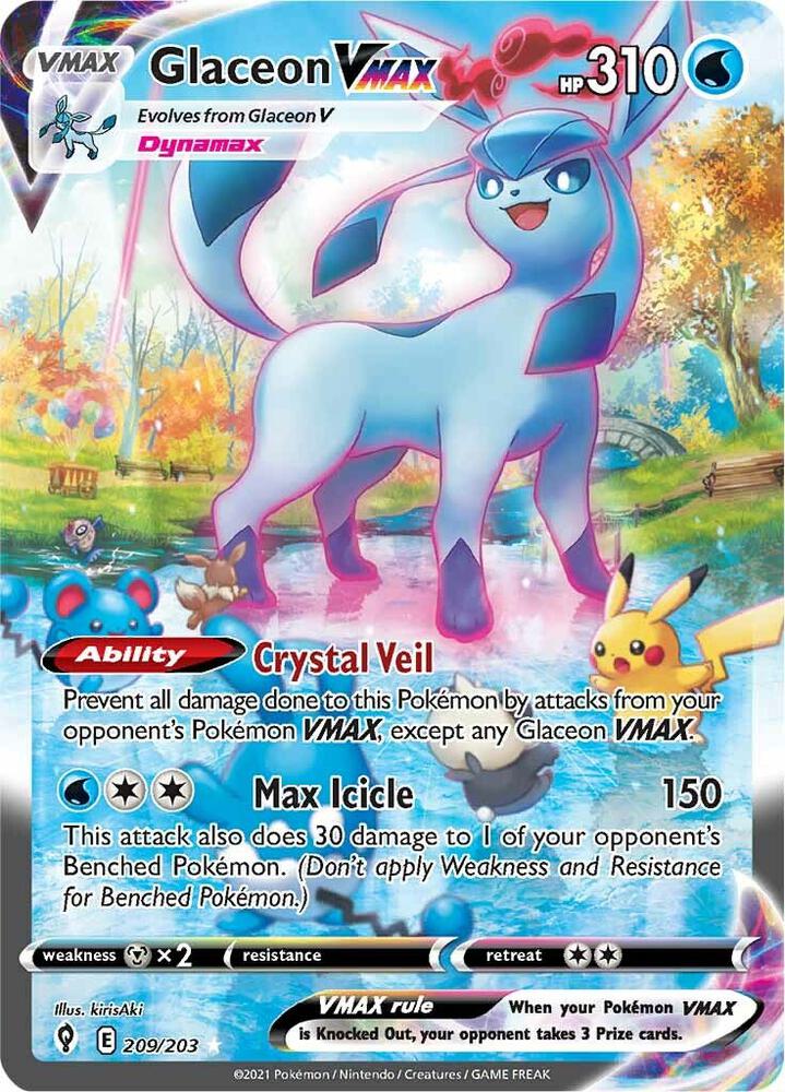 Glaceon VMAX Alternate Art Secret 209/203 (SWSH07: Evolving Skies)  - Holofoil | Good Games Adelaide SA