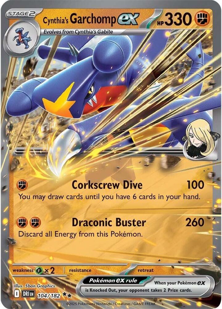 Cynthia's Garchomp ex 104/182 (SV10: Destined Rivals)  - Holofoil | Good Games Adelaide SA