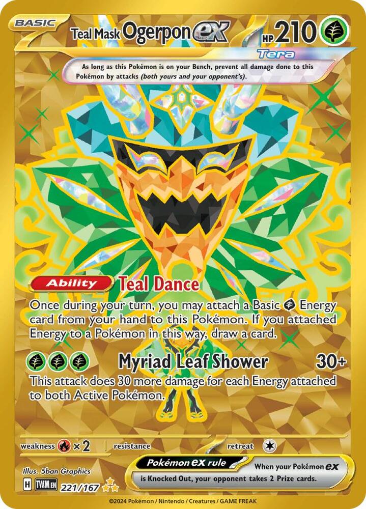 Teal Mask Ogerpon ex 221/167 (SV06: Twilight Masquerade)  - Holofoil | Good Games Adelaide SA
