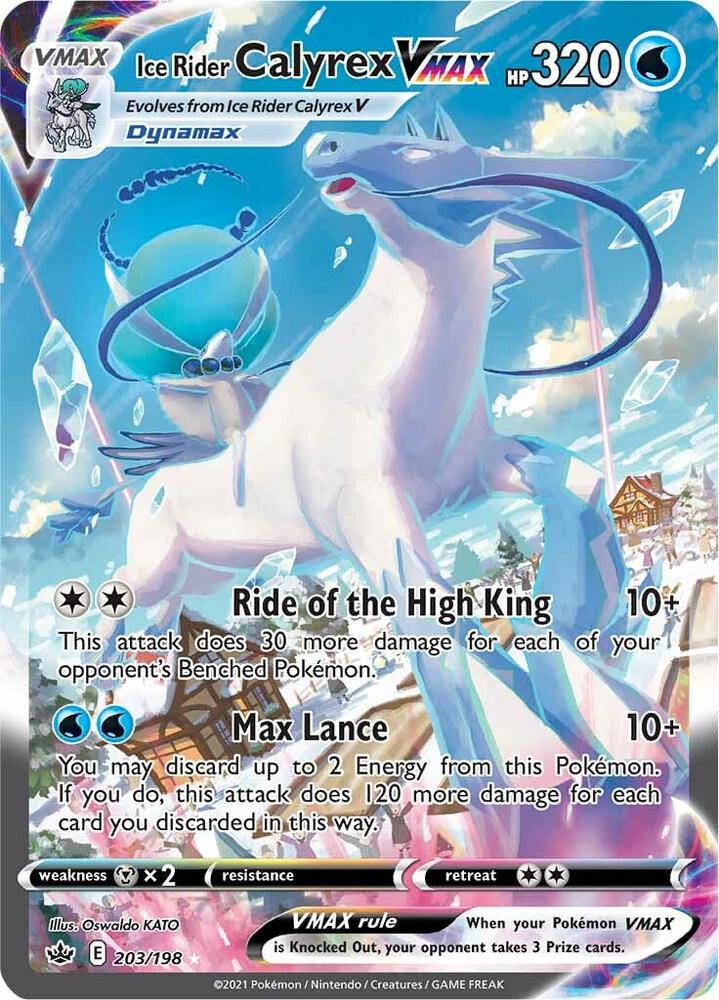 Ice Rider Calyrex VMAX Alternate Art Secret 203/198 (SWSH06: Chilling Reign)  - Holofoil | Good Games Adelaide SA