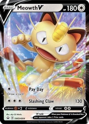 Meowth V SWSH004 (SWSH: Sword & Shield Promo Cards)  - Holofoil | Good Games Adelaide SA