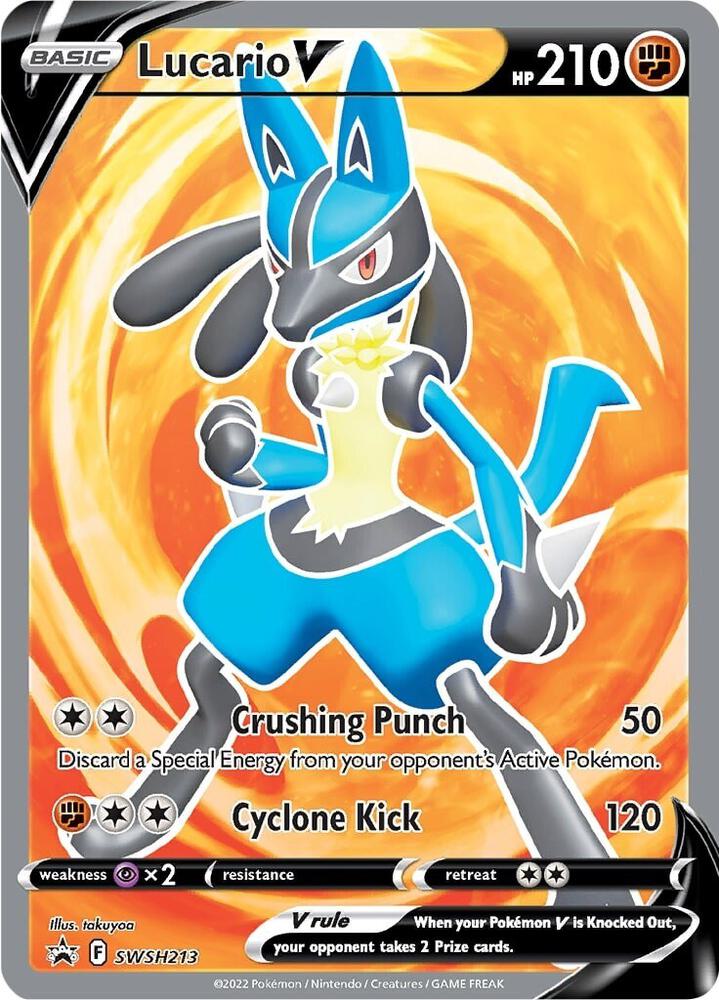 Lucario V SWSH213 SWSH213 (SWSH: Sword & Shield Promo Cards)  - Holofoil | Good Games Adelaide SA