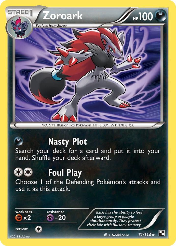 Zoroark 71/114 (Black and White)  - Holofoil | Good Games Adelaide SA