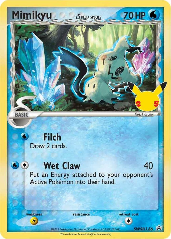 Mimikyu Delta Species SWSH136 SWSH136 (SWSH: Sword & Shield Promo Cards)  - Holofoil | Good Games Adelaide SA