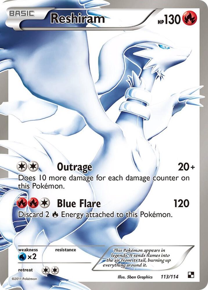 Reshiram 113/114 (Black and White)  - Holofoil | Good Games Adelaide SA