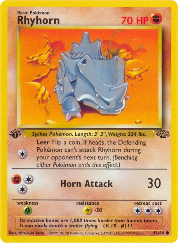 Rhyhorn 61/64 (Jungle)  - 1st Edition | Good Games Adelaide SA