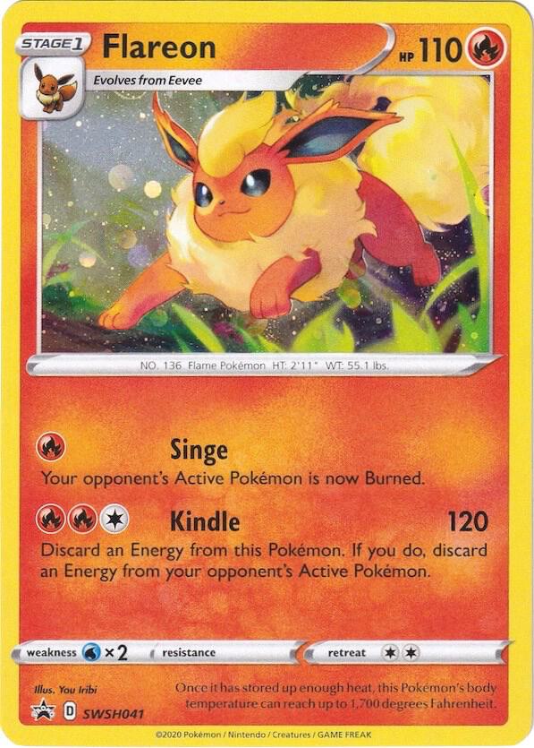 Flareon SWSH041 (SWSH: Sword & Shield Promo Cards)  - Holofoil | Good Games Adelaide SA