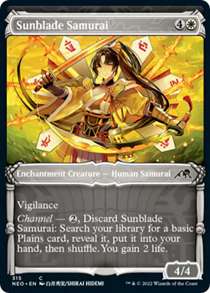 Sunblade Samurai 315 (Kamigawa: Neon Dynasty)  - Showcase Foil | Good Games Adelaide SA