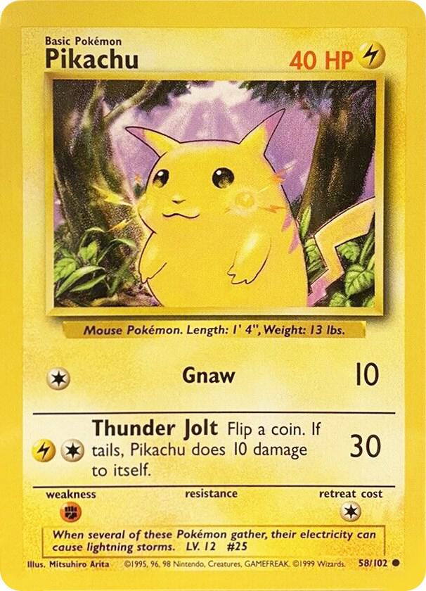 Pikachu 058/102 (Base Set)  | Good Games Adelaide SA