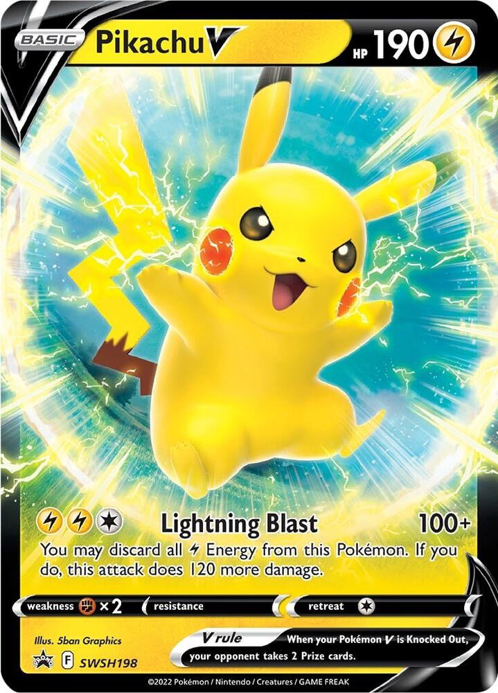 Pikachu V SWSH198 (SWSH: Sword & Shield Promo Cards)  - Holofoil | Good Games Adelaide SA