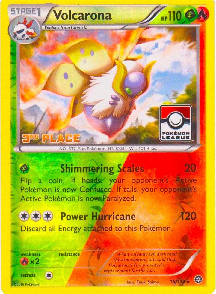 Volcarona 15 114 Pokemon League 3rd Place 015/114 (League & Championship Cards)  - Reverse Holofoil | Good Games Adelaide SA