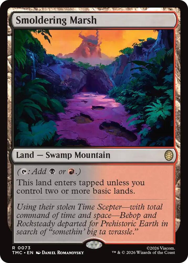 Smoldering Marsh 73 (Commander: Teenage Mutant Ninja Turtles)  - Foil | Good Games Adelaide SA