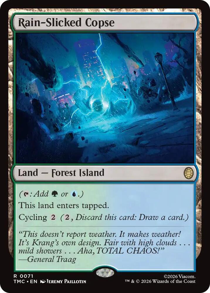 Rain Slicked Copse 71/0 (Commander: Teenage Mutant Ninja Turtles)  - Surge Foil | Good Games Adelaide SA