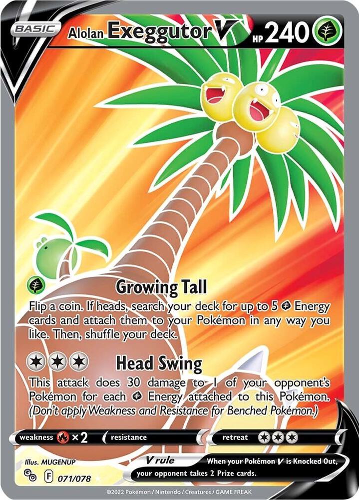 Alolan Exeggutor V Full Art 071/078 (Pokemon GO)  - Holofoil | Good Games Adelaide SA