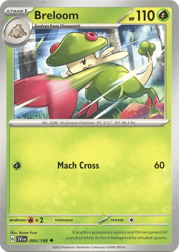 Breloom 004/198 (SV01: Scarlet & Violet Base Set)  | Good Games Adelaide SA
