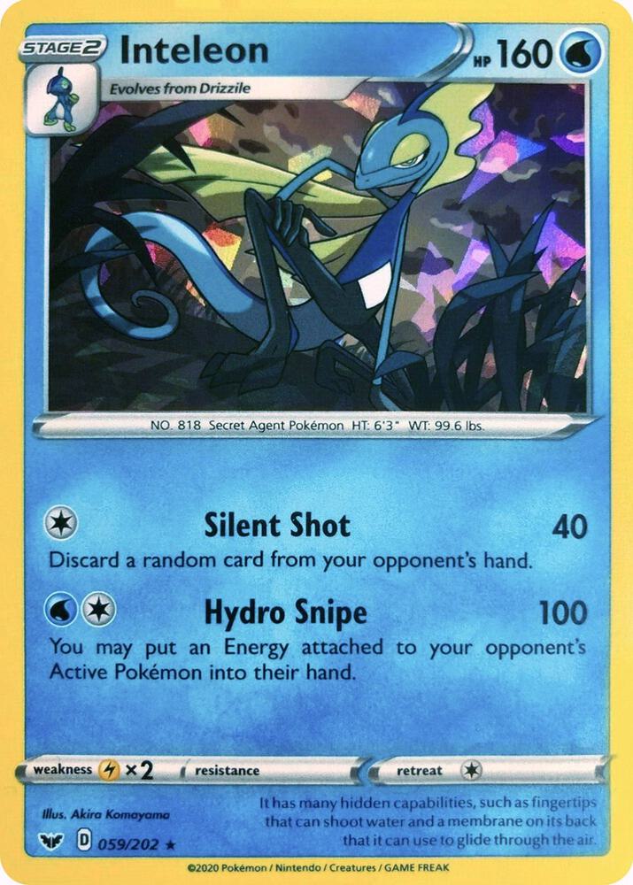 Inteleon 059 202 Cracked Ice Holo 059/202 (Deck Exclusives)  - Holofoil | Good Games Adelaide SA