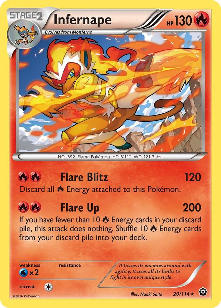 Infernape 20/114 (XY - Steam Siege)  - Holofoil | Good Games Adelaide SA
