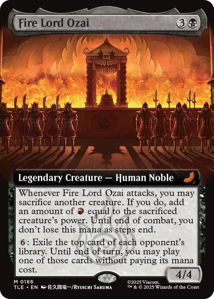 Fire Lord Ozai Extended Art 186/0 (Avatar: The Last Airbender: Eternal-Legal)  - Extended Art Foil | Good Games Adelaide SA