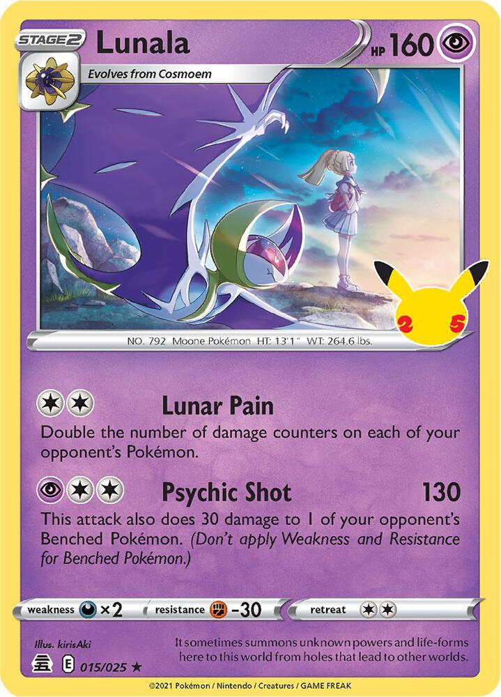 Lunala 015/025 (Celebrations)  - Holofoil | Good Games Adelaide SA