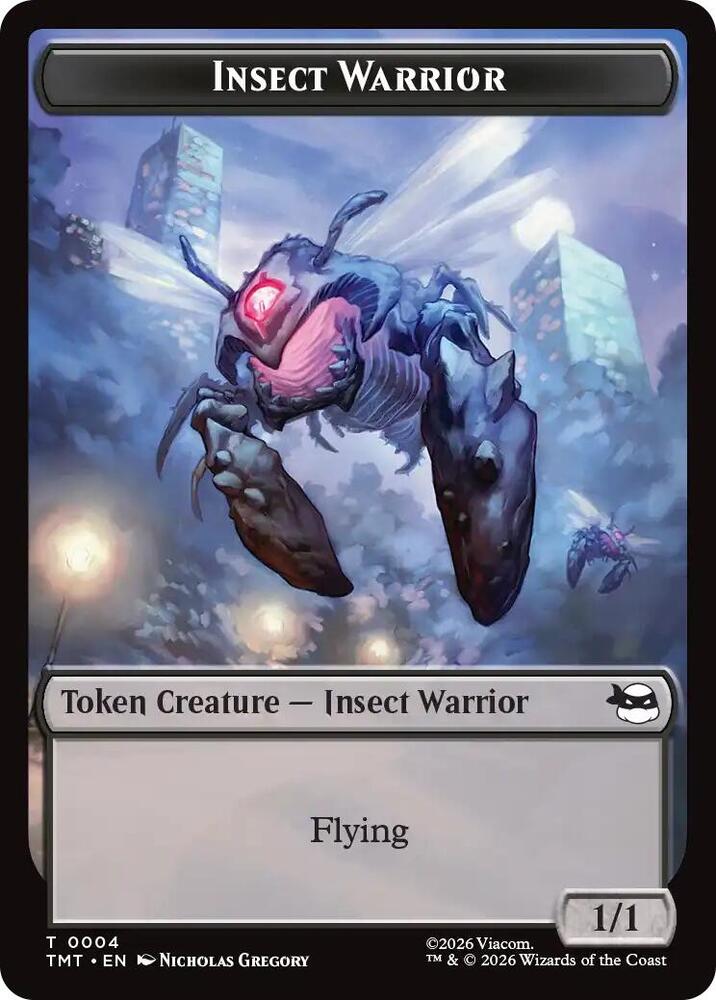 Insect Warrior Food Double Sided Token 4 // 8 (Teenage Mutant Ninja Turtles)  - Foil | Good Games Adelaide SA
