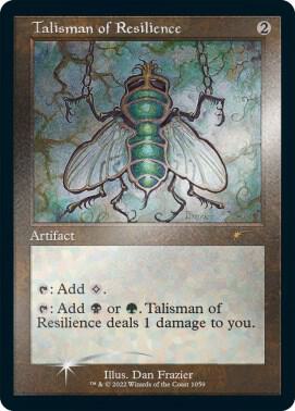 Talisman of Resilience Retro Frame Foil Etched 1059 (Secret Lair Drop Series)  - Foil | Good Games Adelaide SA