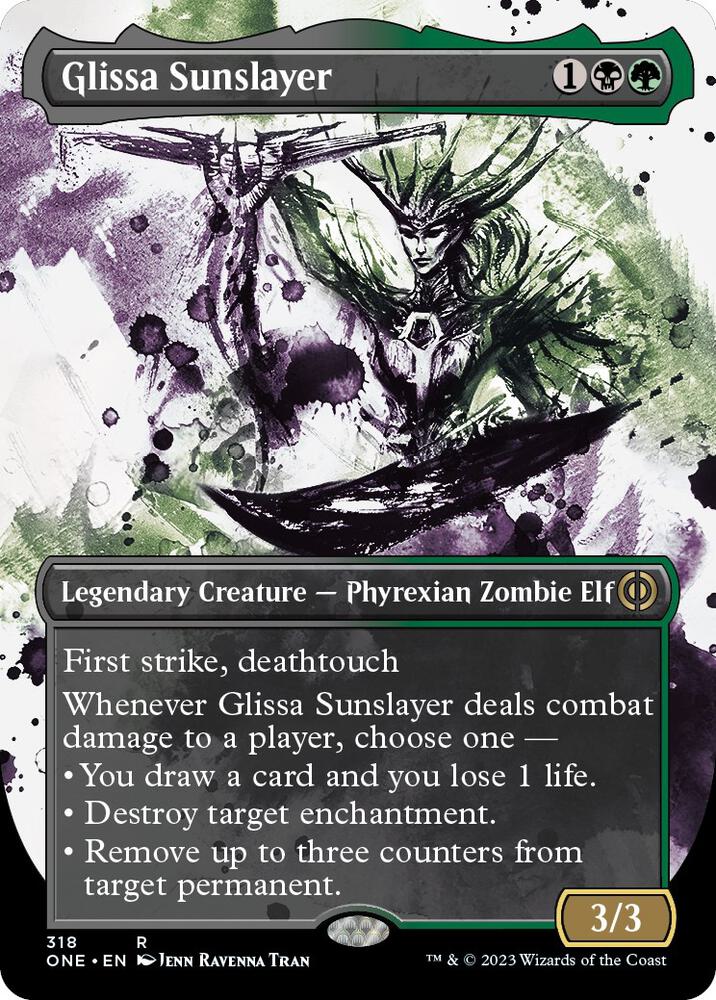 Glissa Sunslayer 318 (Phyrexia: All Will Be One)  - Borderless Foil | Good Games Adelaide SA