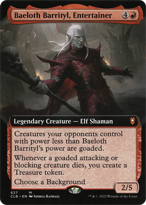 Baeloth Barrityl Entertainer Extended Art 627 (Commander Legends: Battle for Baldur's Gate)  | Good Games Adelaide SA