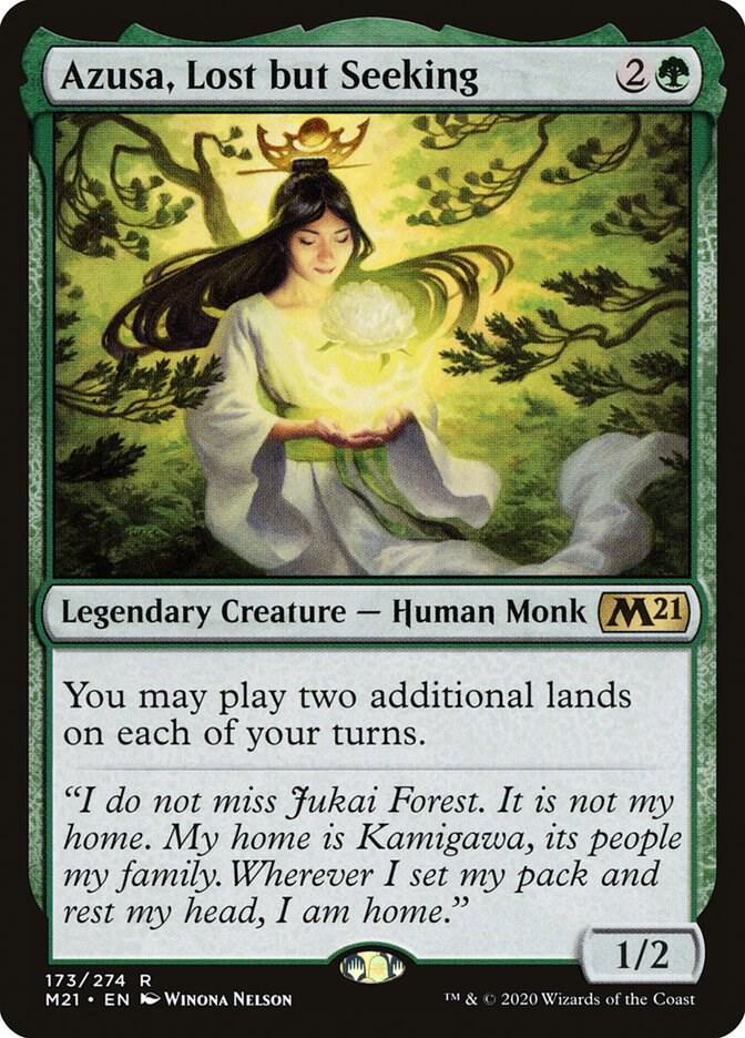 Azusa, Lost but Seeking 173 (Core Set 2021)  - Foil | Good Games Adelaide SA