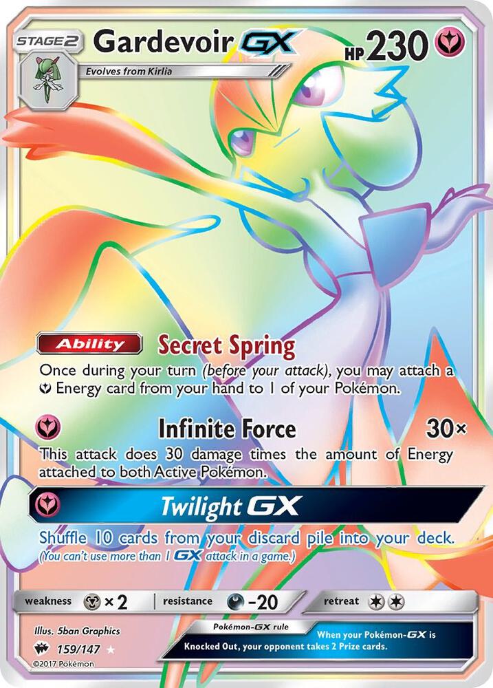 Gardevoir GX Secret 159/147 (SM - Burning Shadows)  - Holofoil | Good Games Adelaide SA