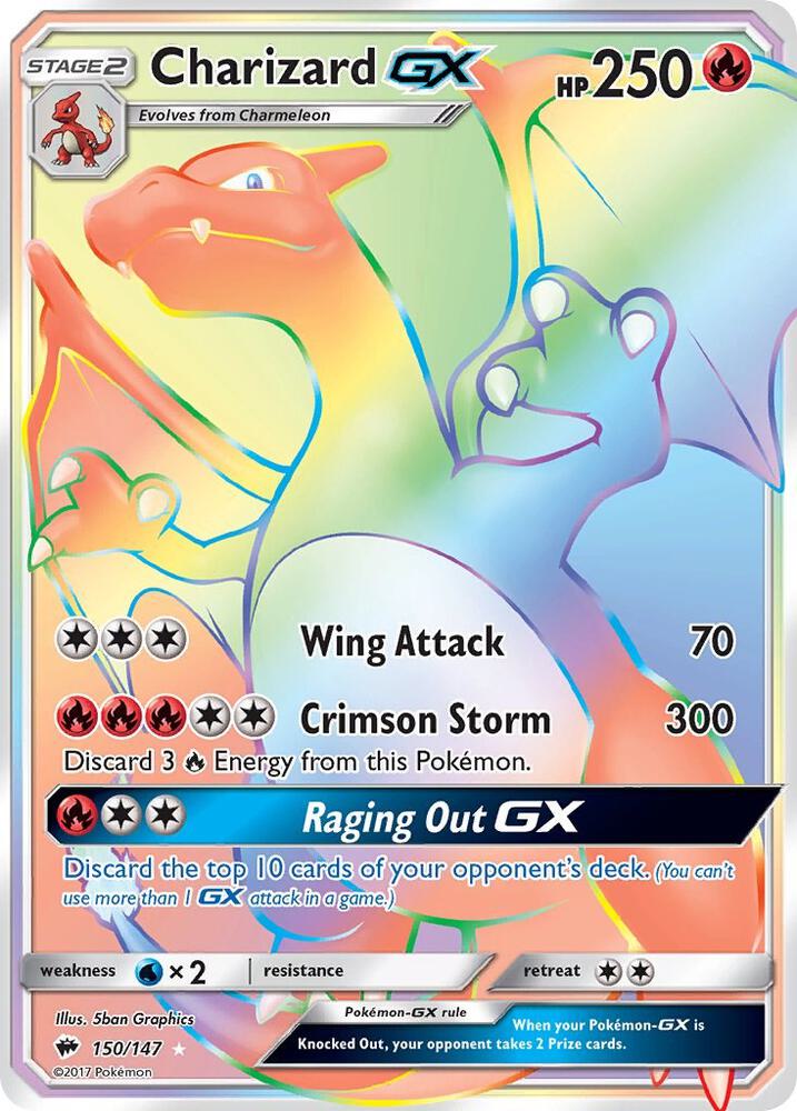 Charizard GX Secret 150/147 (SM - Burning Shadows)  - Holofoil | Good Games Adelaide SA